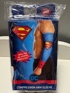 DC Comics Superman Compression Arm Sleeve - Blue/Red large